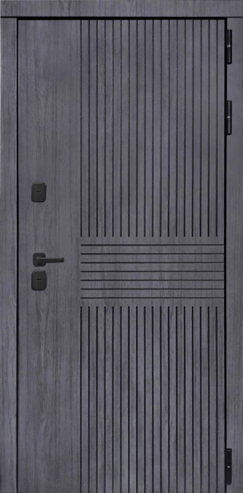 Входная дверь ДвериПРО Берген Алиса (16мм, ПВХ софт грей, зеркало) DPRO204271 внешняя сторона